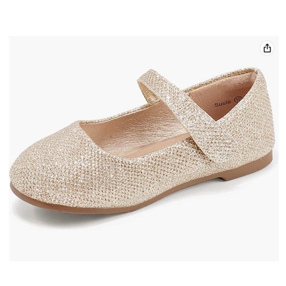 Gold Glitter Dress Shoes for Kids - Picture 3 of 8